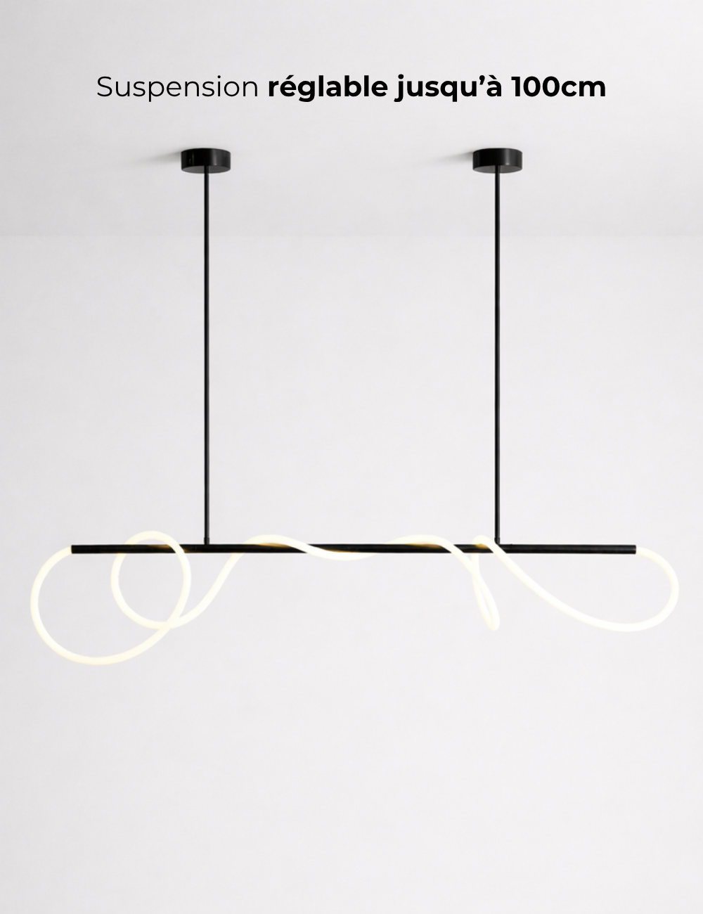 Lustre moderne Dagan en Métal Noir et blanc