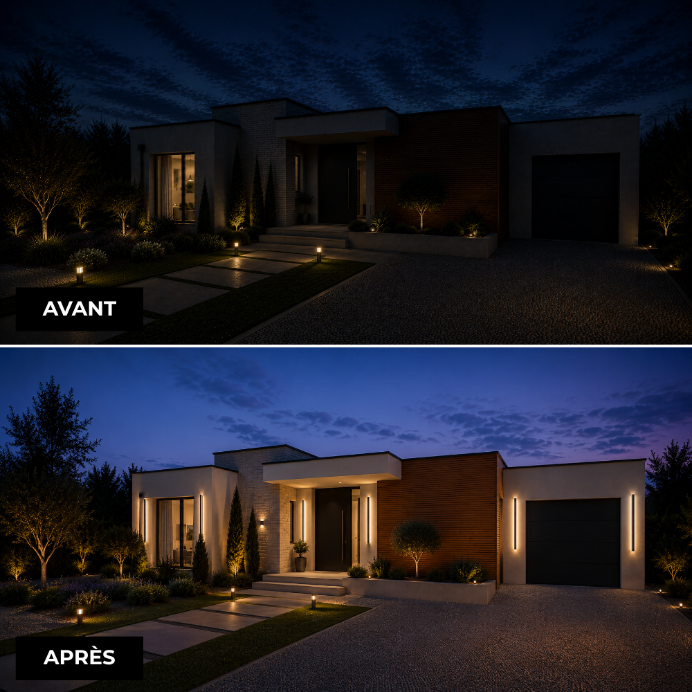 Applique Murale Extérieur LED Étanche en Métal Noir