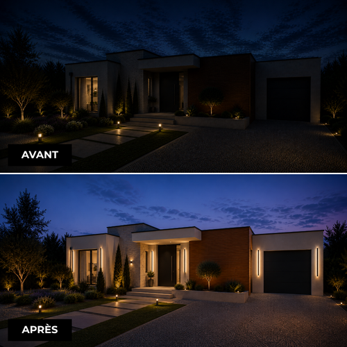 Applique Murale Extérieur LED Étanche en Métal Noir