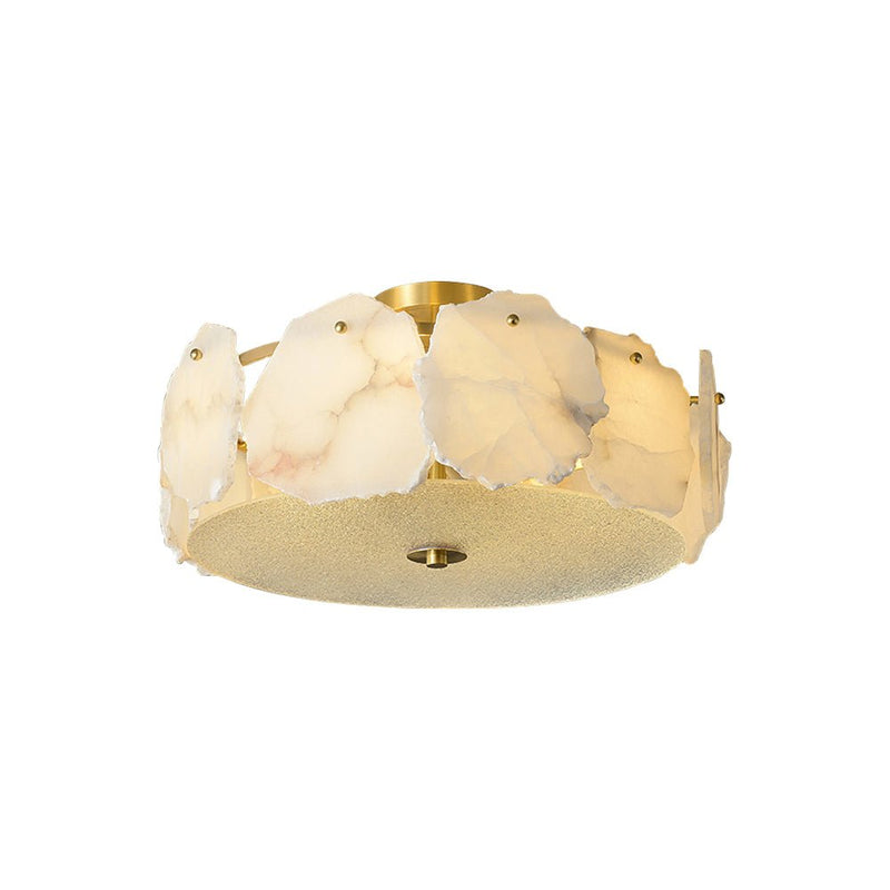Plafonnier moderne Jarred en Albâtre Cuivre et blanc