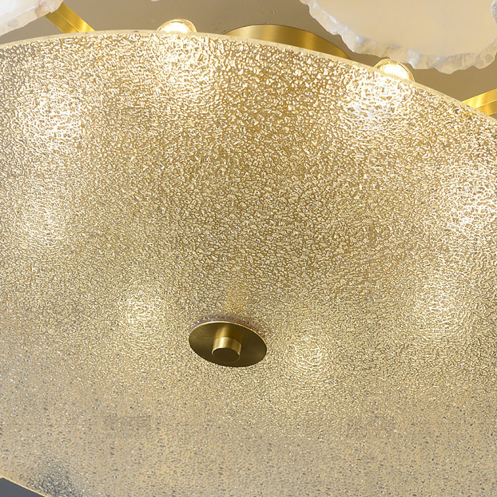 Plafonnier moderne Jarred en Albâtre Cuivre et blanc