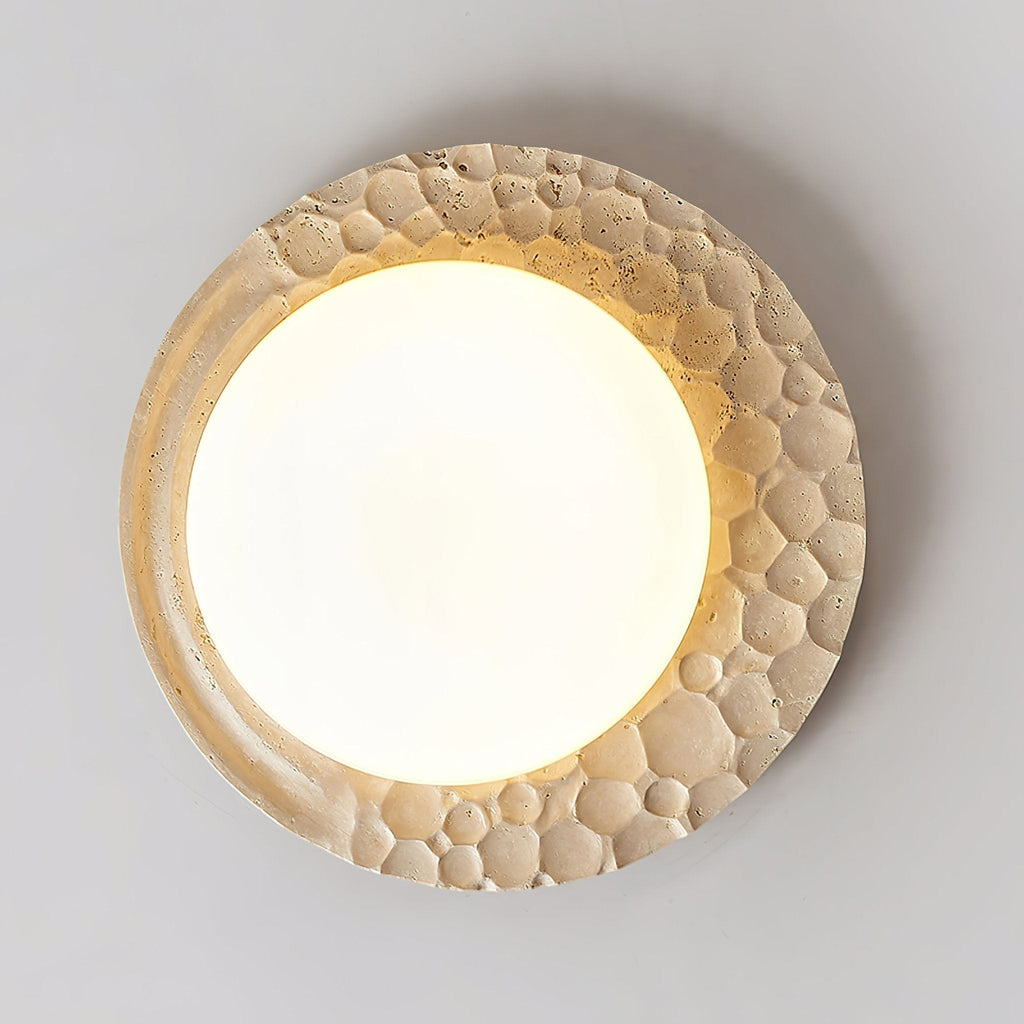 Plafonnier moderne Thjodolf en pierre Travertin jaune et blanc