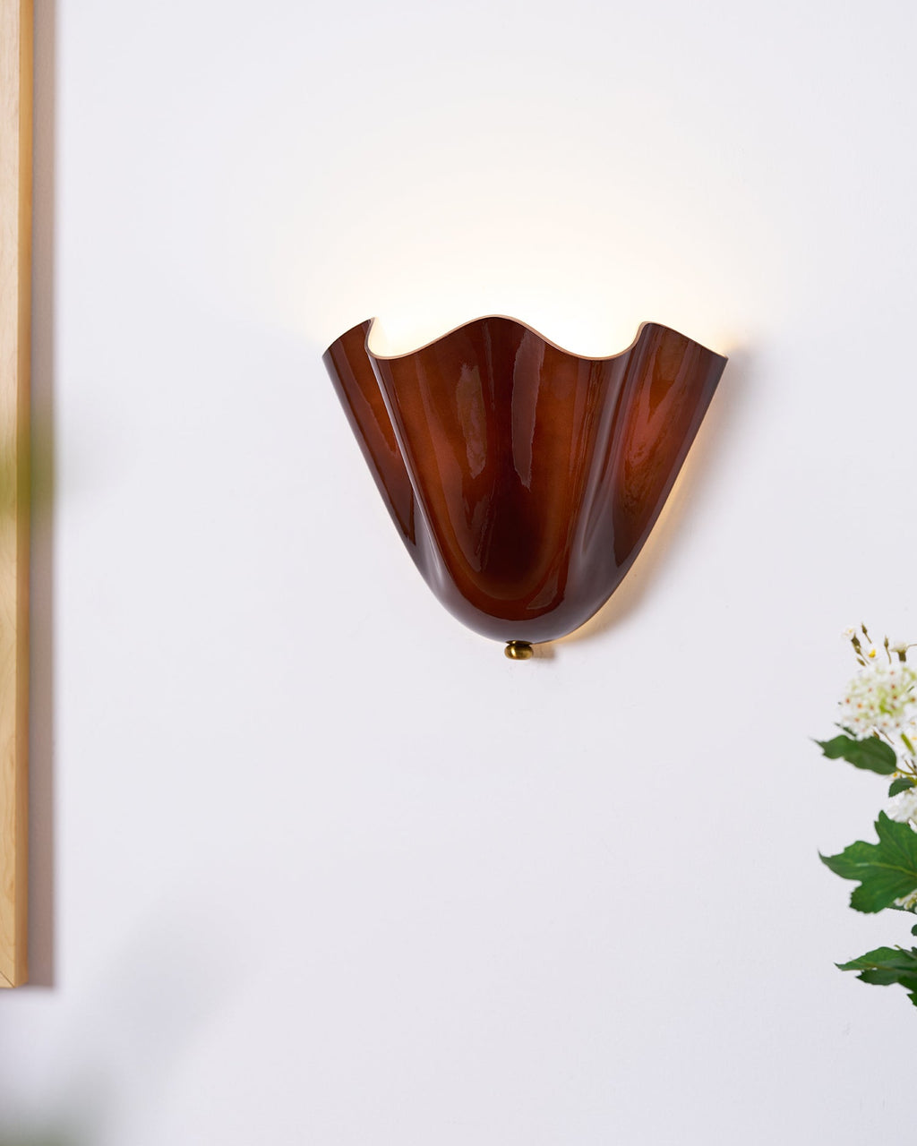 Applique murale moderne Oddur en Métal Marron
