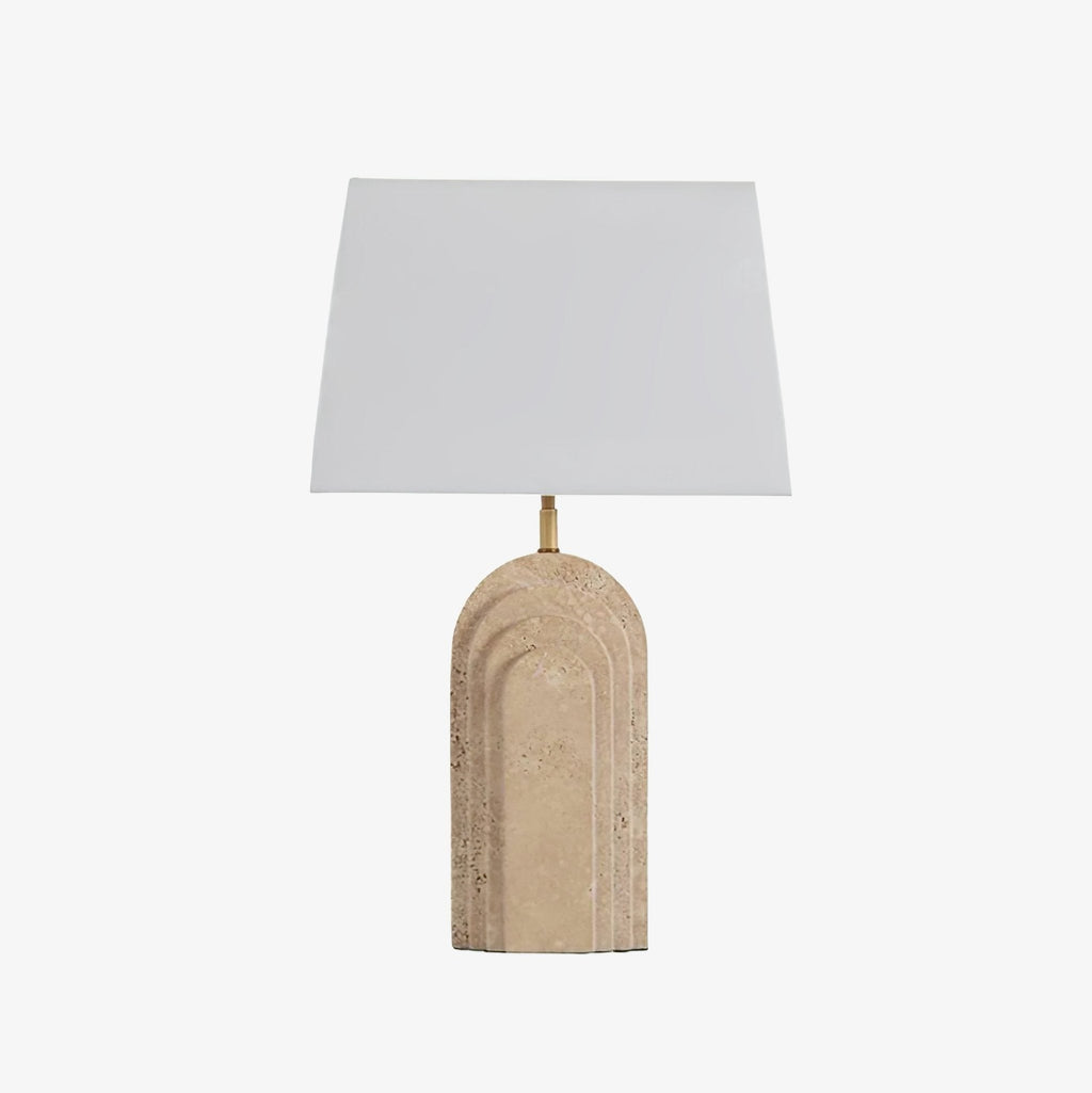 Lampe à poser moderne Lev en Travertin jaune et blanc