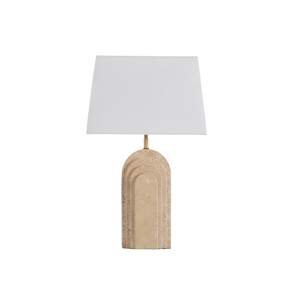 Lampe à poser moderne Lev en Travertin jaune et blanc