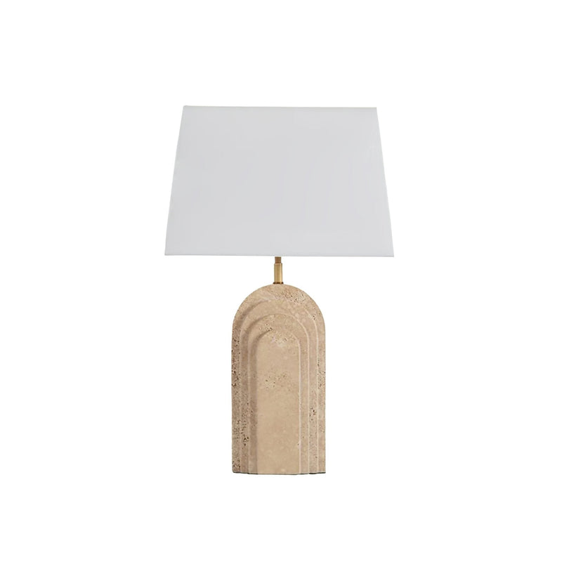 Lampe à poser moderne Lev en Travertin jaune et blanc