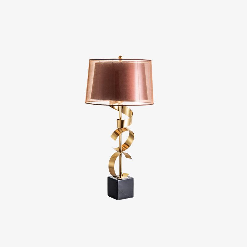 Lampe à poser moderne Rikard en Doré et noir marbre