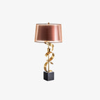 Lampe à poser moderne Rikard en Doré et noir marbre