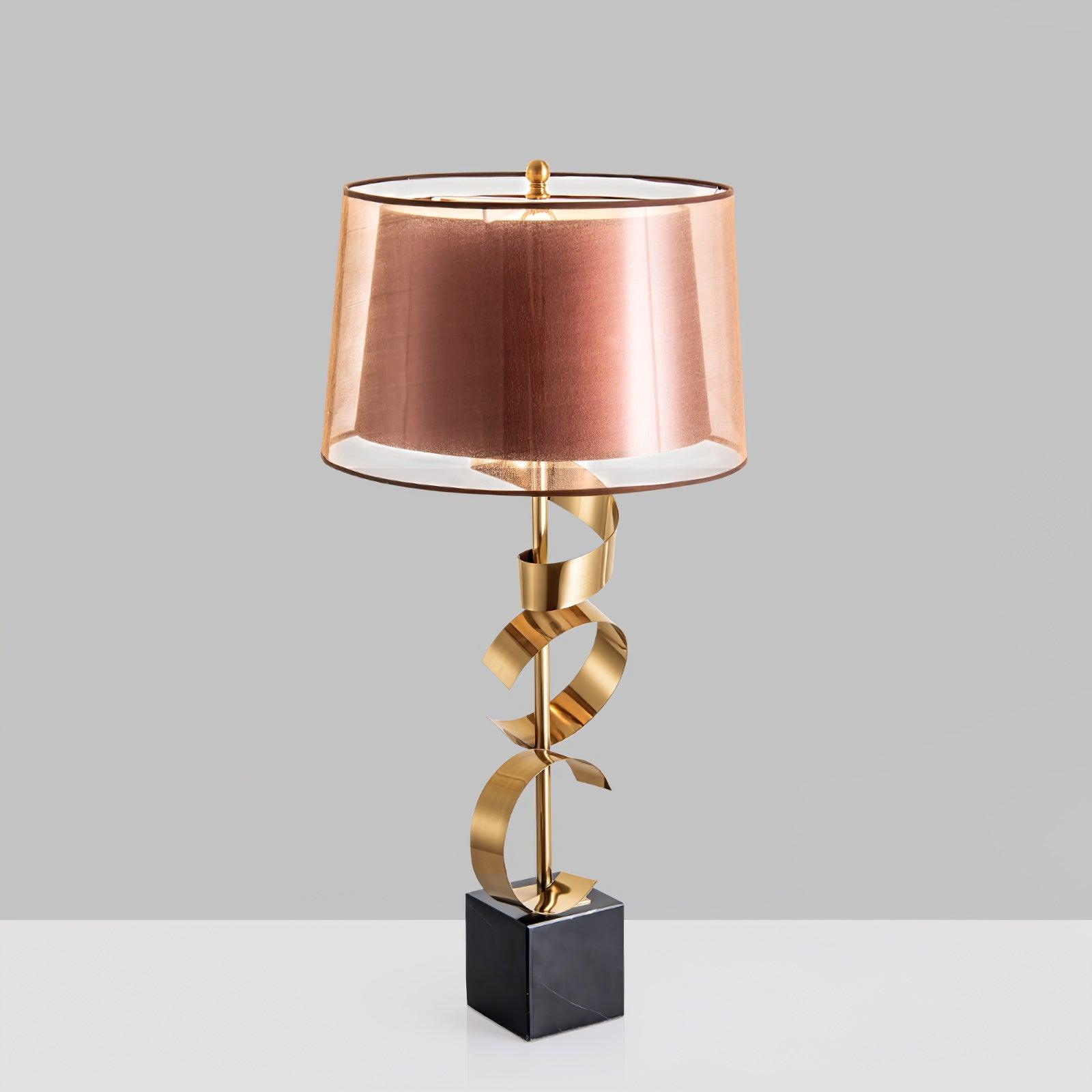 Lampe à poser moderne Rikard en Doré et noir marbre