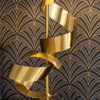 Lampe à poser moderne Rikard en Doré et noir marbre