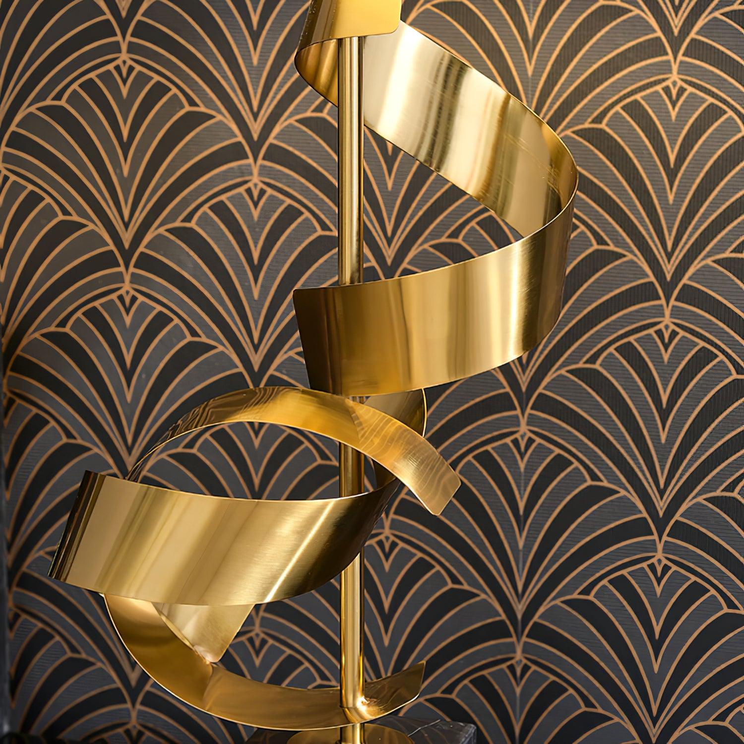 Lampe à poser moderne Rikard en Doré et noir marbre