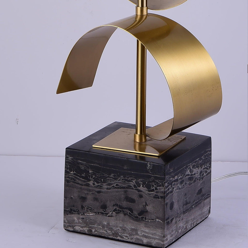 Lampe à poser moderne Rikard en Doré et noir marbre
