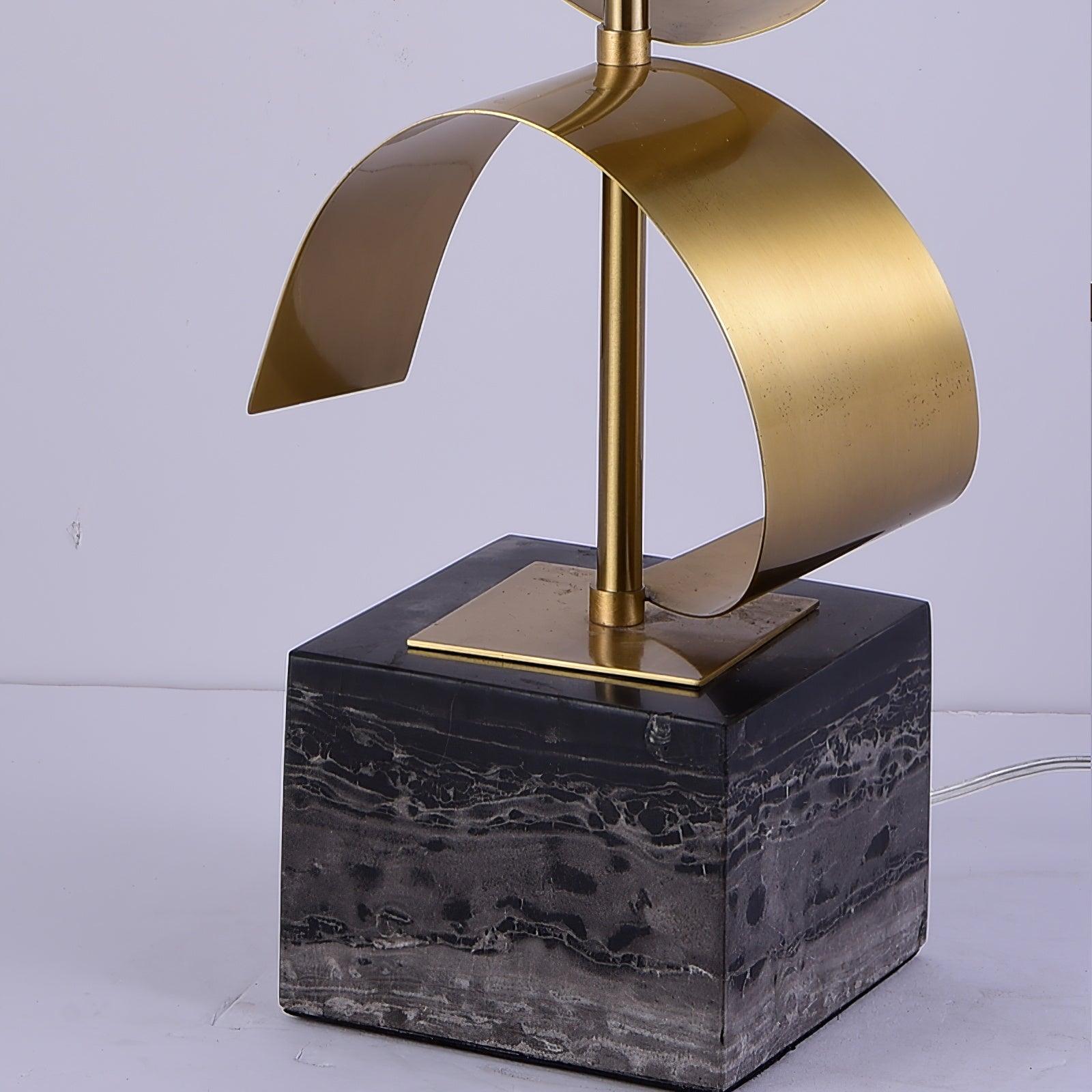 Lampe à poser moderne Rikard en Doré et noir marbre
