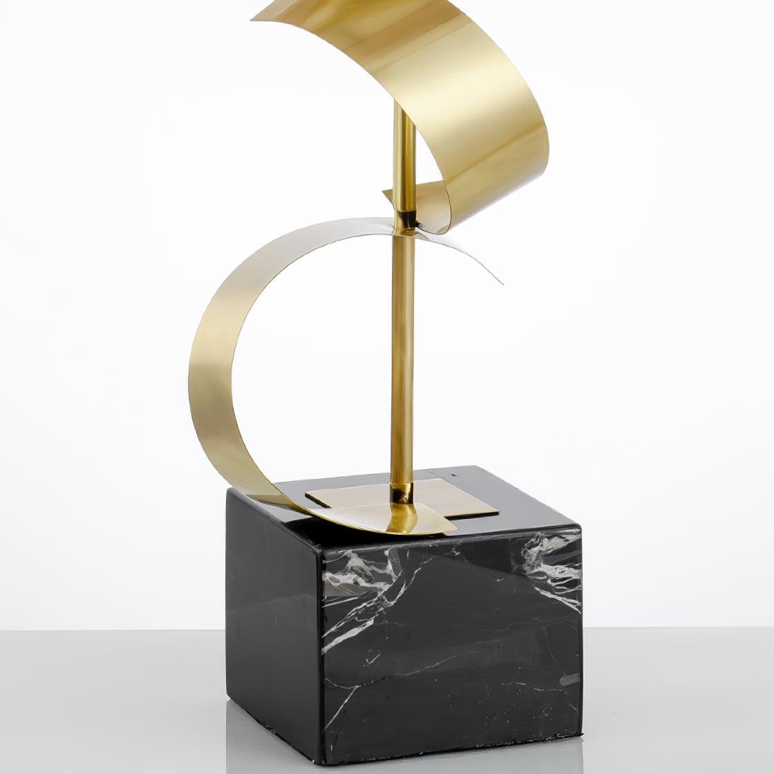 Lampe à poser moderne Rikard en Doré et noir marbre