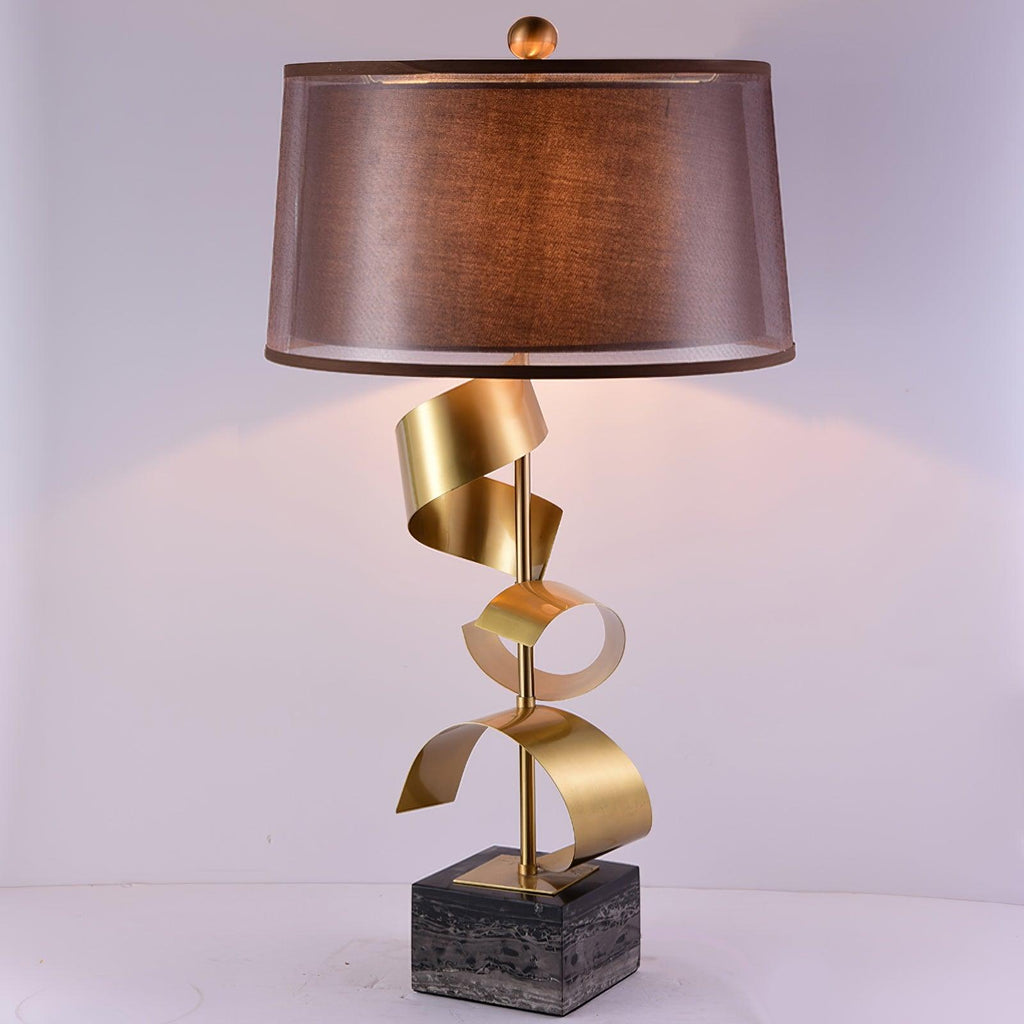 Lampe à poser moderne Rikard en Doré et noir marbre