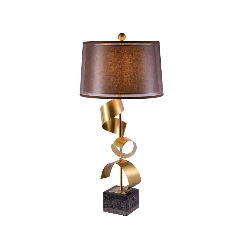 Lampe à poser moderne Rikard en Doré et noir marbre
