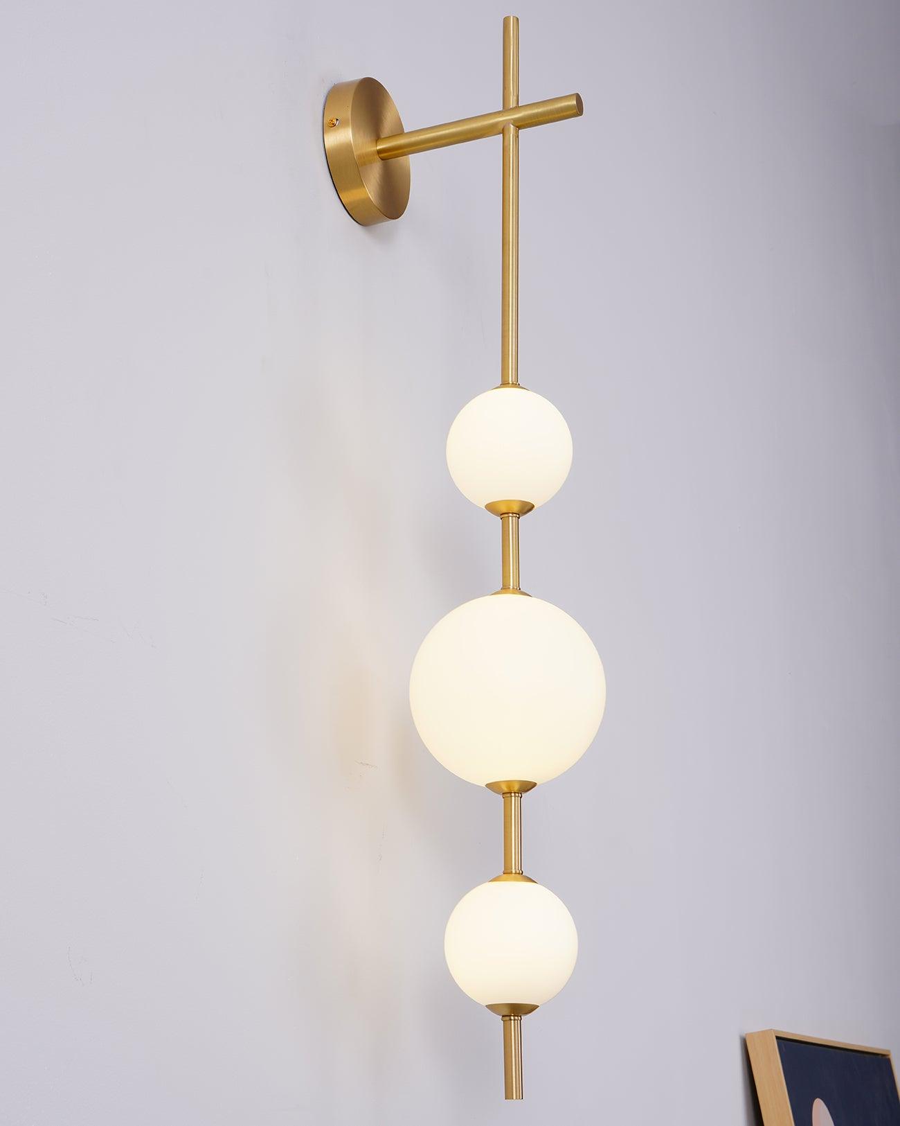 Applique murale moderne Lauritz en Nickel et verre sphère