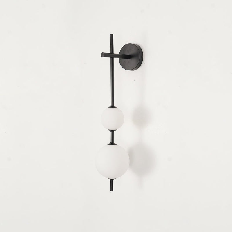 Applique murale moderne Lauritz en Verre Noir et plastique sphère