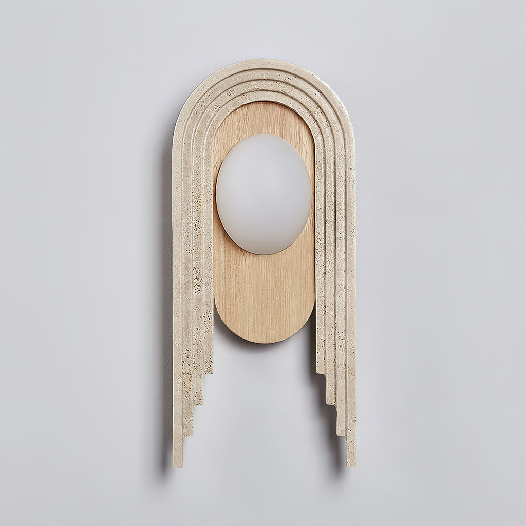 Applique murale moderne Valur en Travertin Foncé noyer et beige