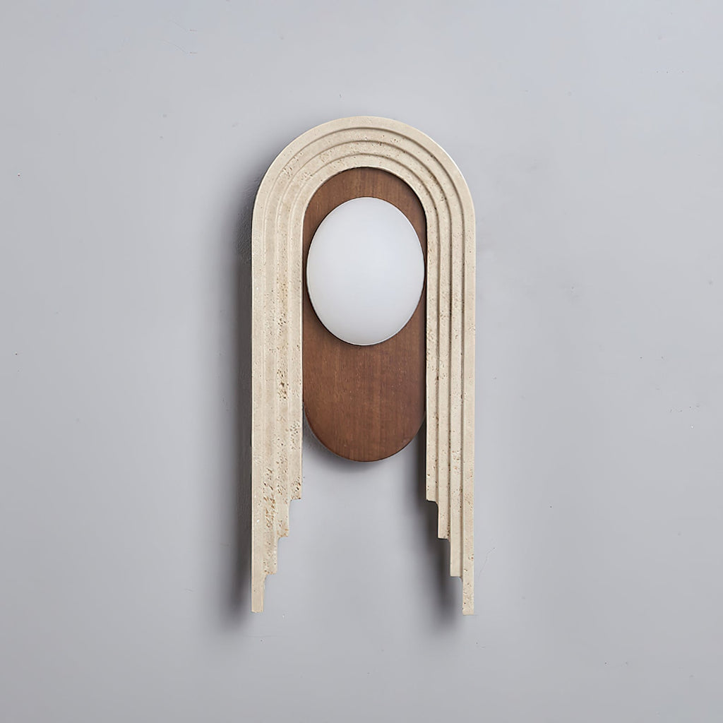 Applique murale moderne Valur en Travertin Foncé noyer et beige