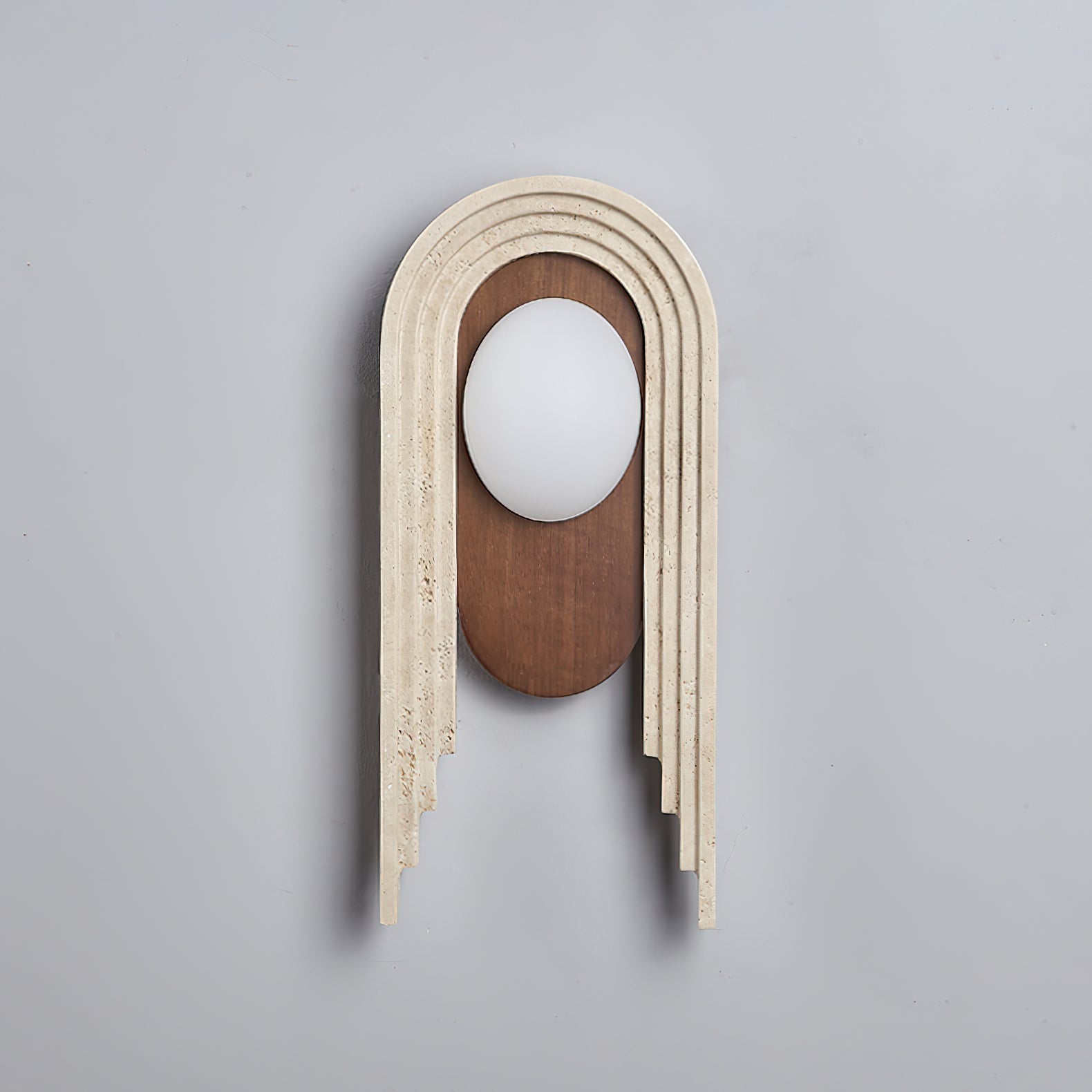 Applique murale moderne Valur en Travertin Foncé noyer et beige