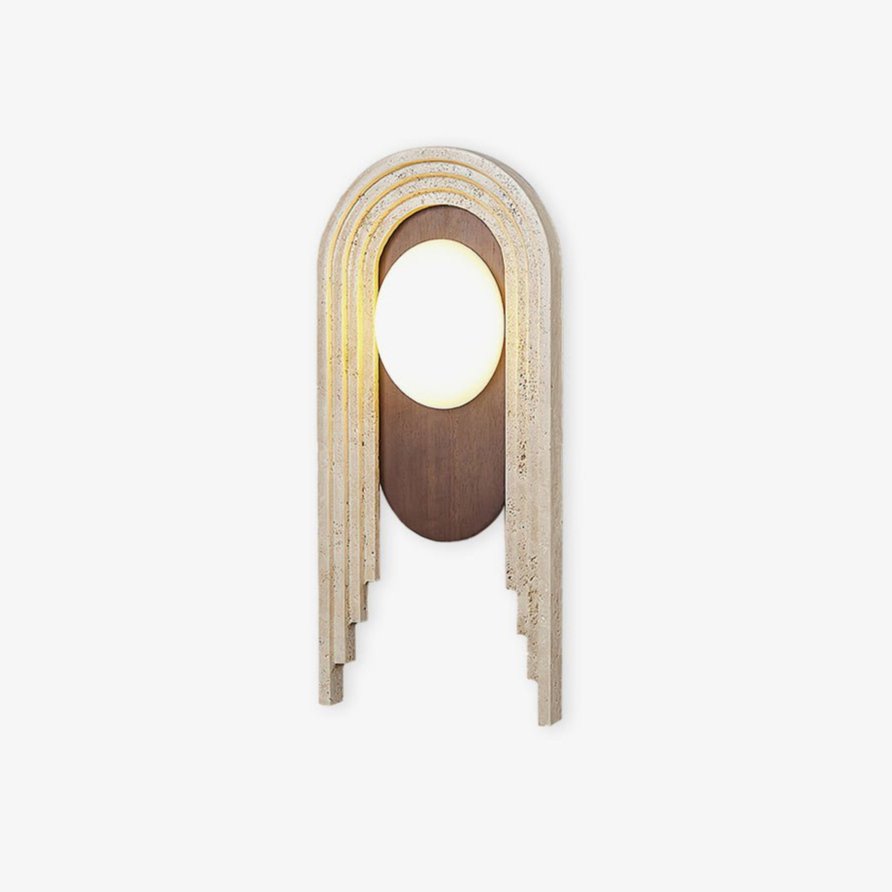 Applique murale moderne Valur en Travertin Foncé noyer et beige