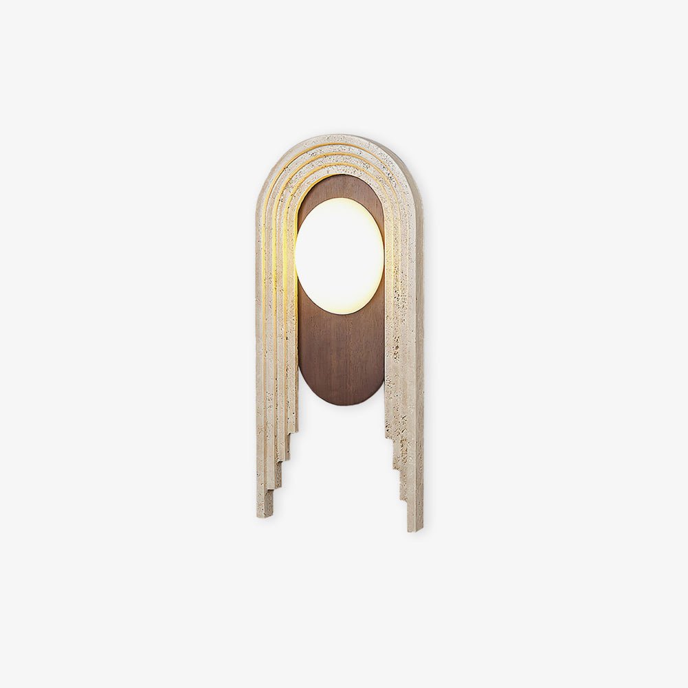 Applique murale moderne Valur en Travertin Foncé noyer et beige