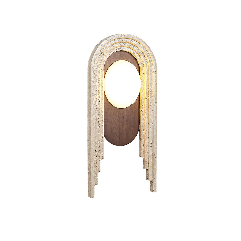 Applique murale moderne Valur en Travertin Bois et beige