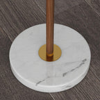 Lampadaire moderne Oluf en Métal, Tissu, Marbre Noyer et blanc