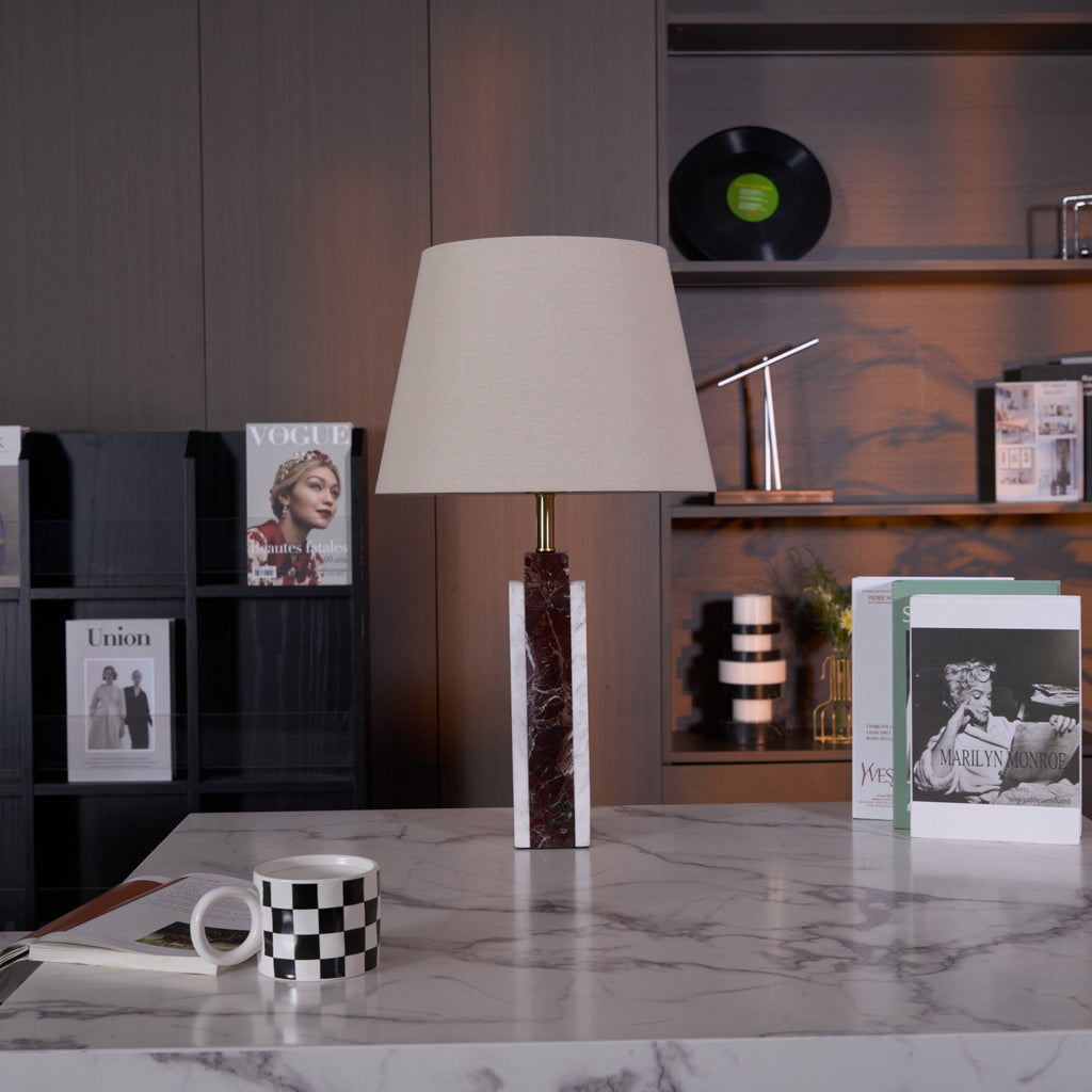 Lampe à poser moderne Steg en Foncé violet marbre