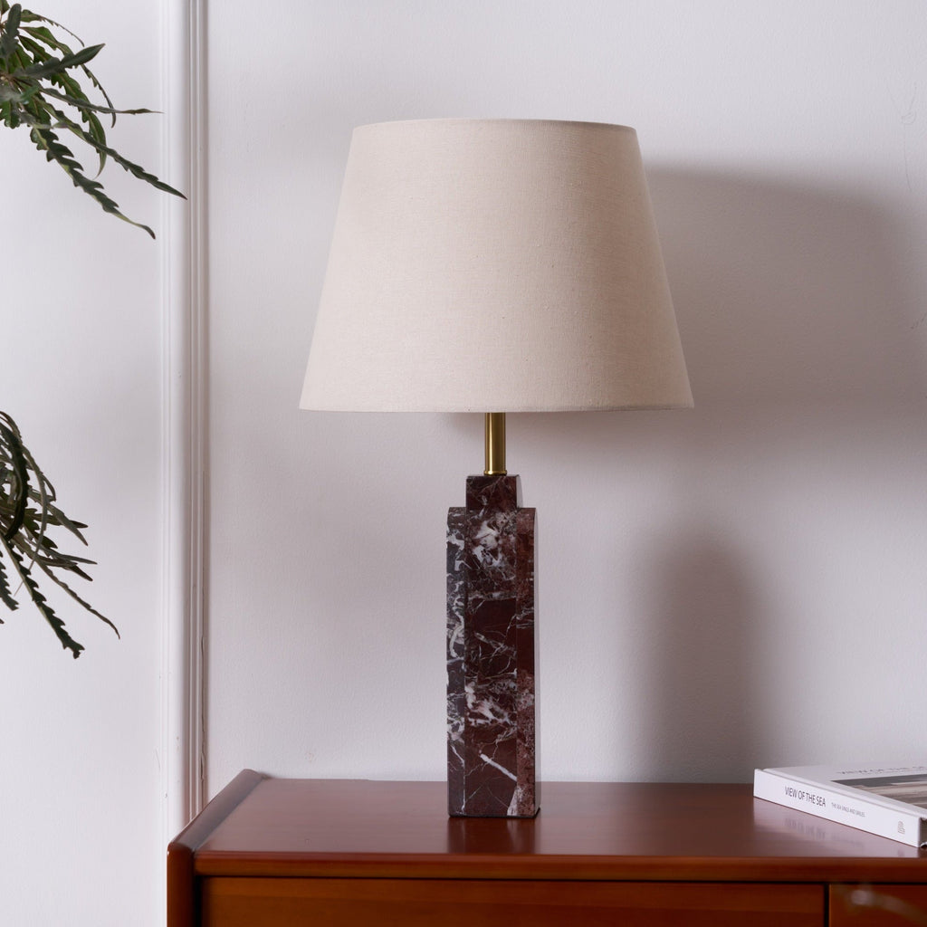 Lampe à poser moderne Steg en Foncé violet marbre