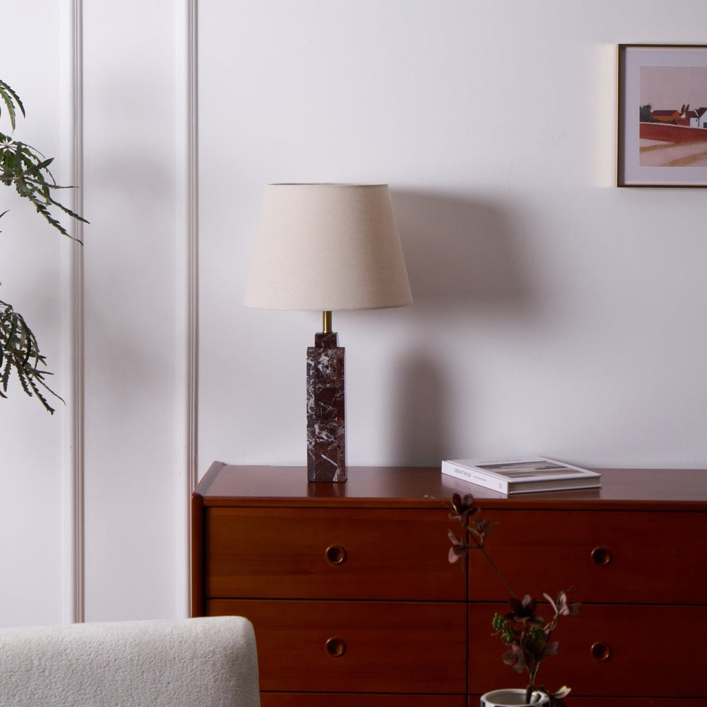 Lampe à poser moderne Steg en Foncé violet marbre