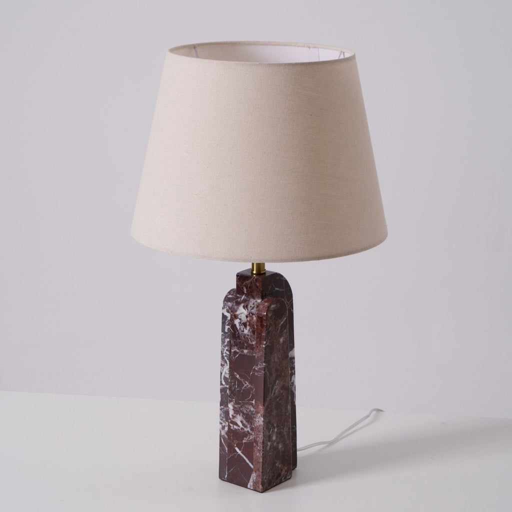 Lampe à poser moderne Steg en Foncé violet et blanc marbre