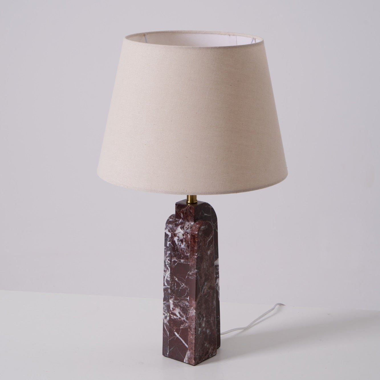 Lampe à poser moderne Steg en Foncé violet et blanc marbre