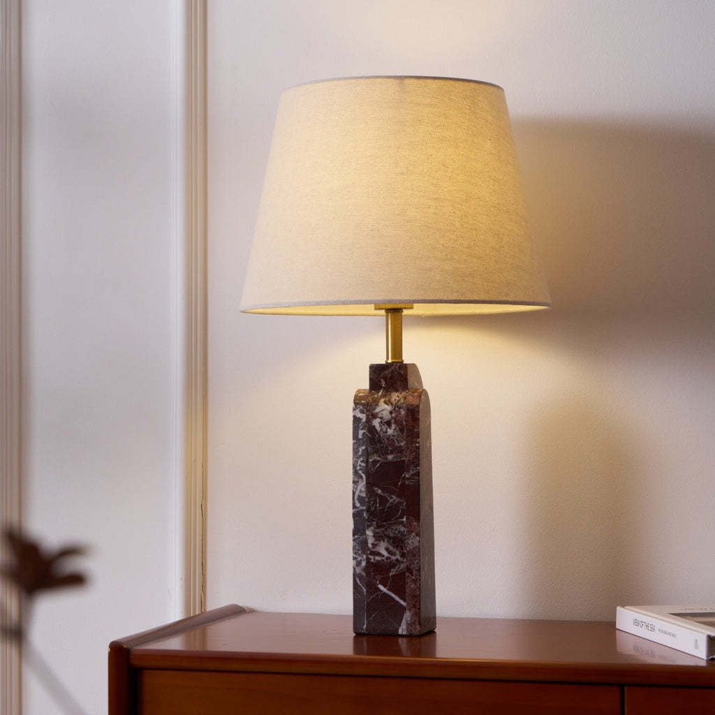 Lampe à poser moderne Steg en Foncé violet marbre