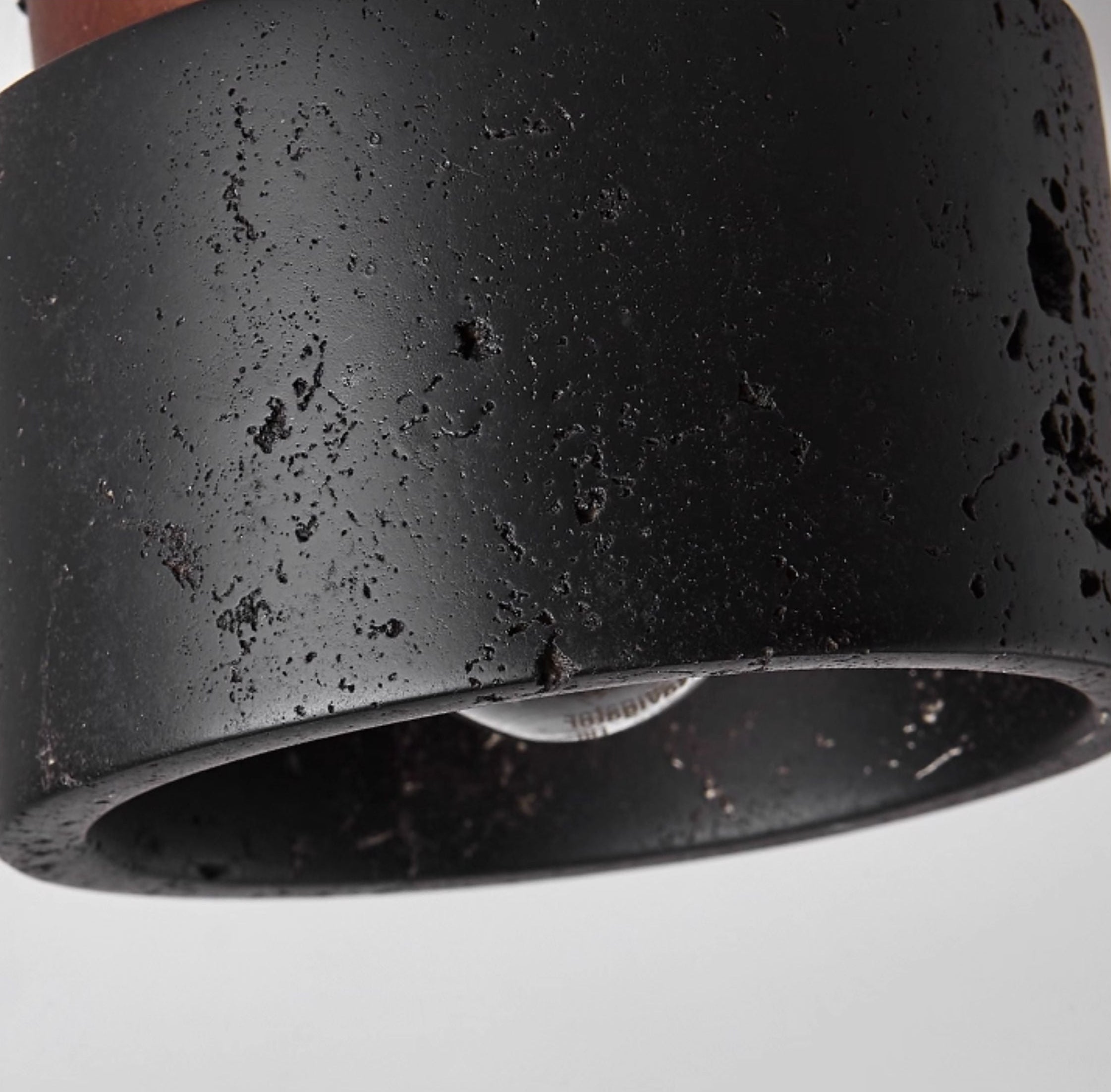 Plafonnier moderne Viglek en Noyer et noir travertin
