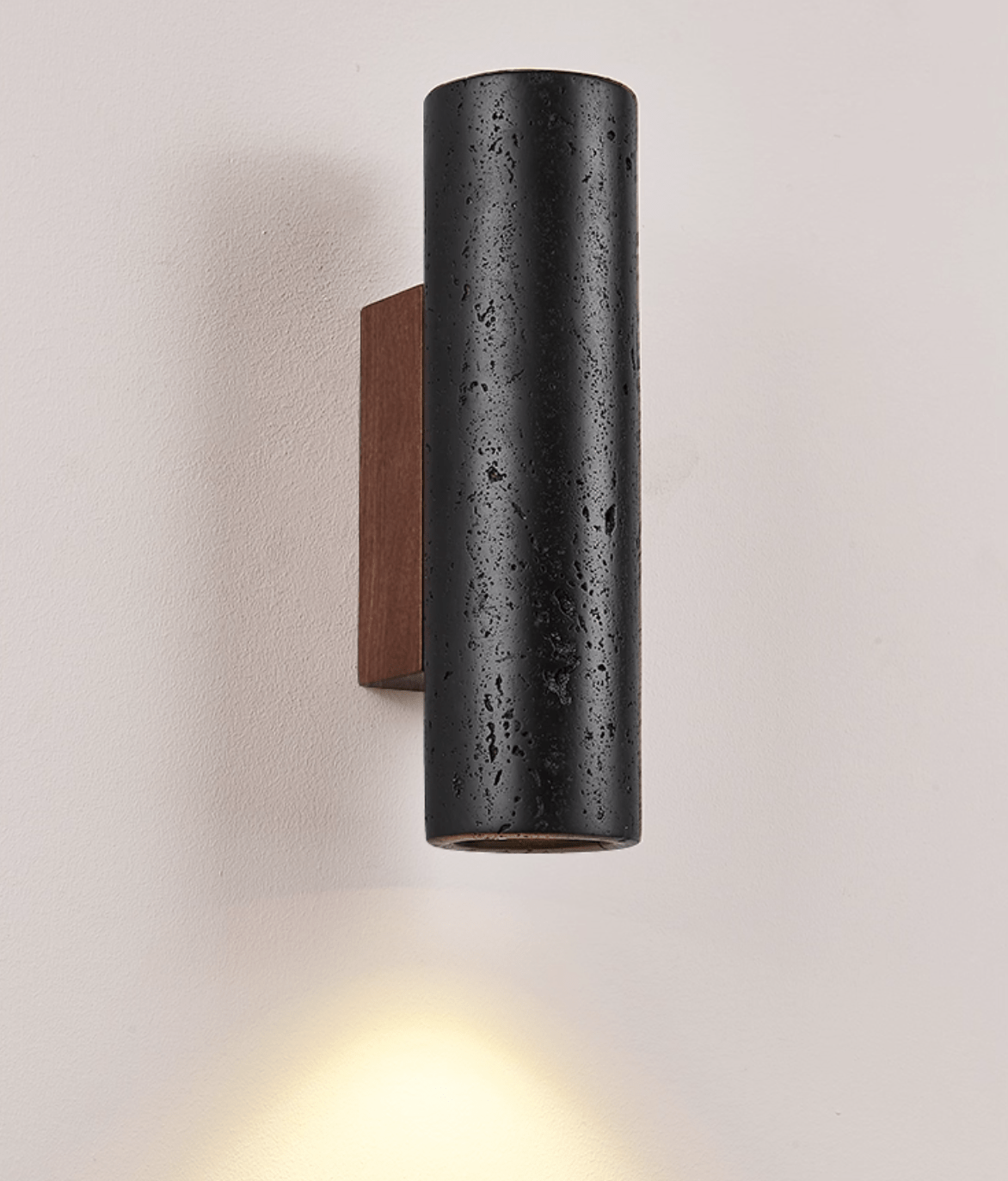 Applique murale moderne Axion en Noyer bois et noir travertin