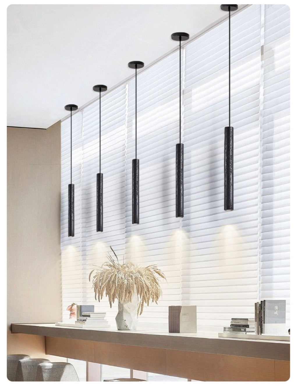 Suspension moderne Stefnir en Noir travertin
