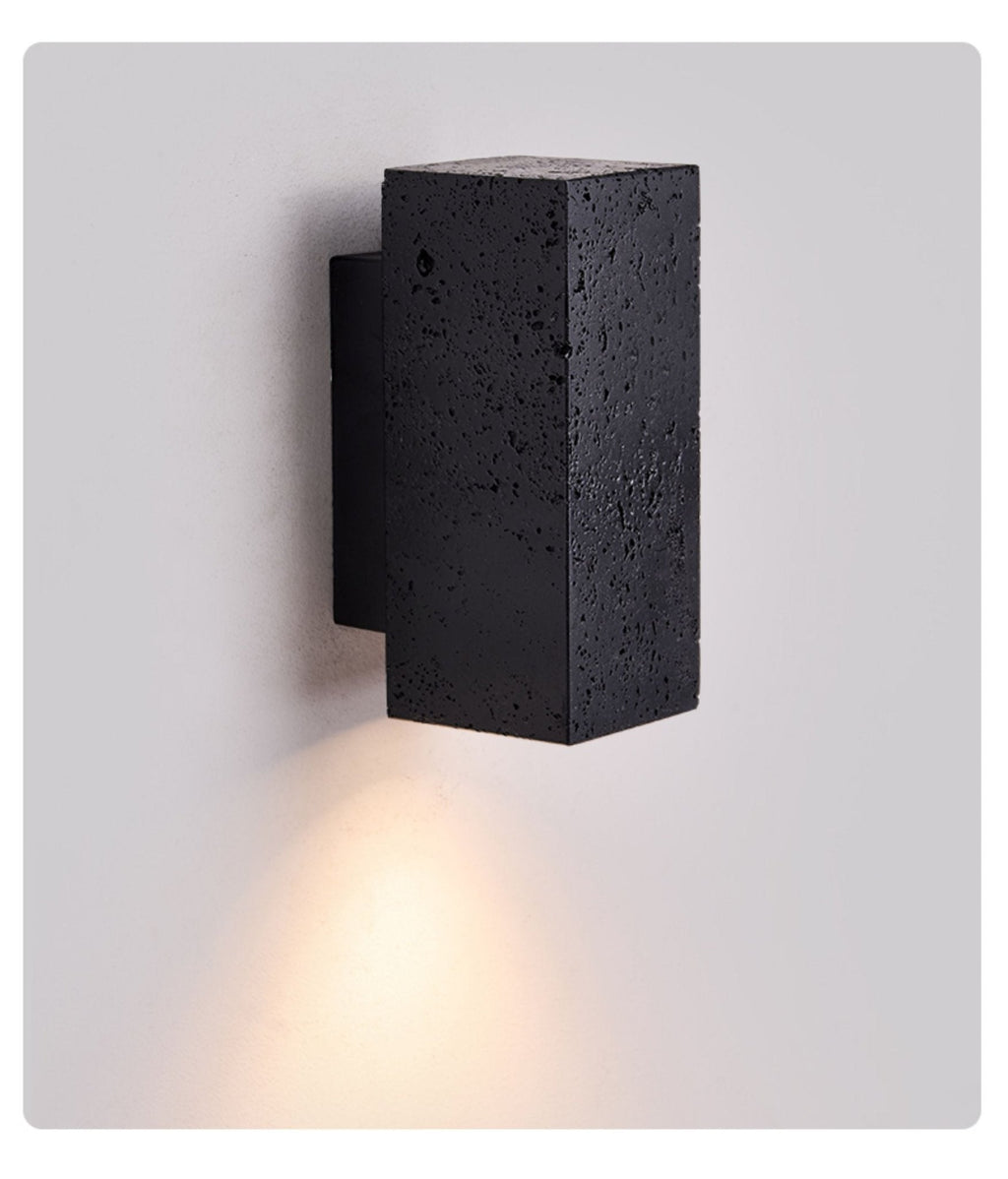 Applique murale moderne Torm en Noir travertin