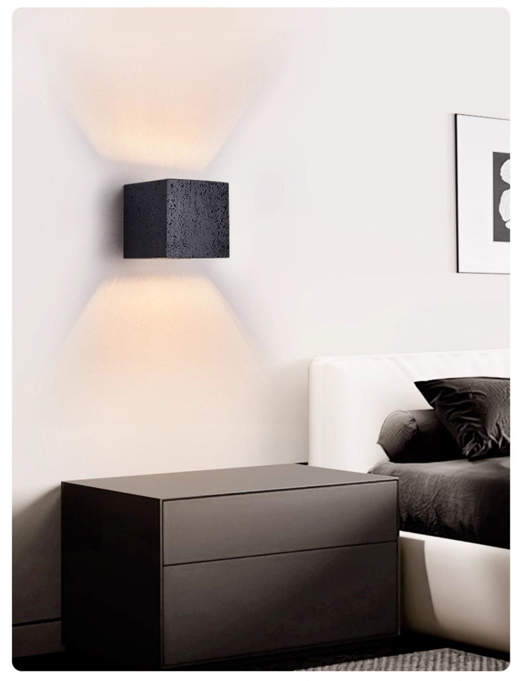 Applique murale moderne Eemil en Noir travertin