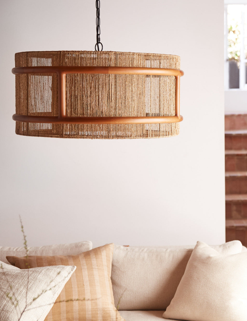 Lustre organique Kolis en bois et jute
