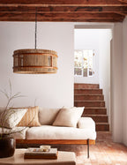 Lustre organique Kolis en bois et jute