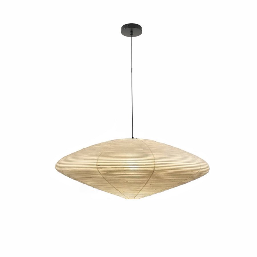 Suspension moderne Ove en papier Blanc et noir câble