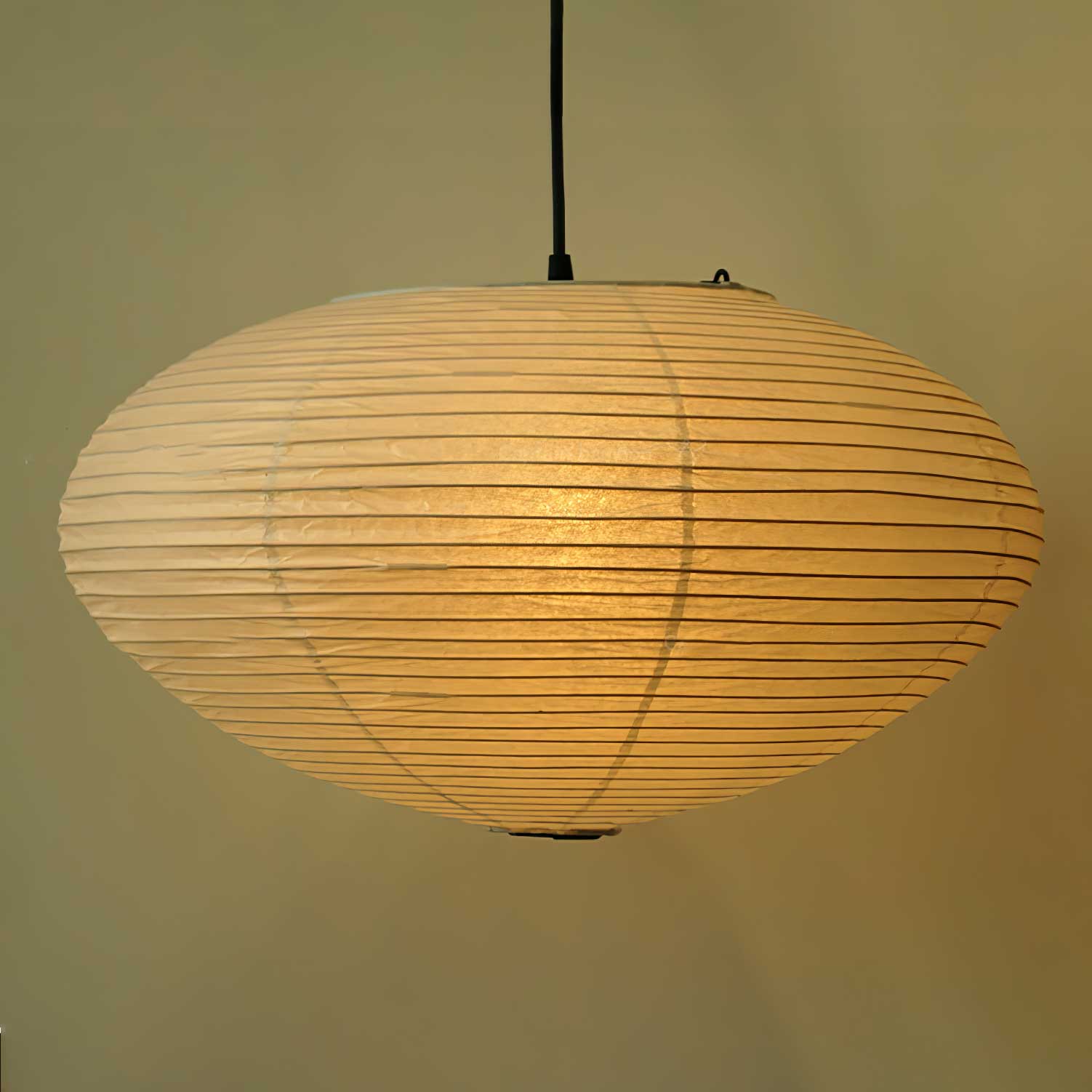 Suspension moderne Ove en papier Blanc et blanc câble