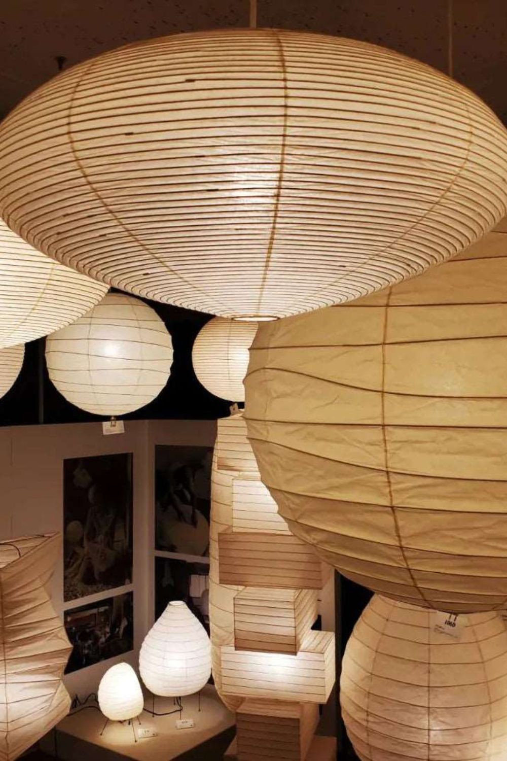 Suspension moderne Ove en papier Blanc et blanc câble