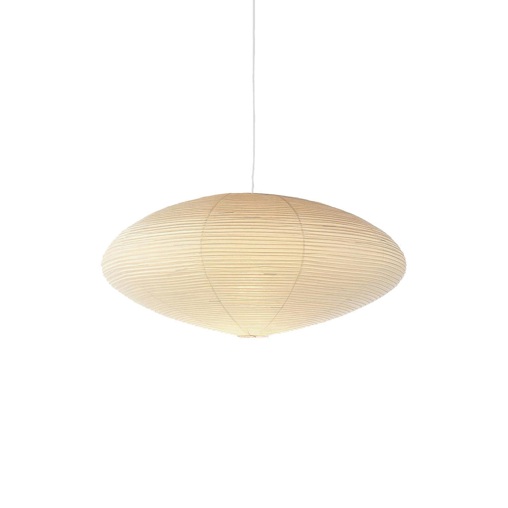 Suspension moderne Ove en papier Blanc et blanc câble