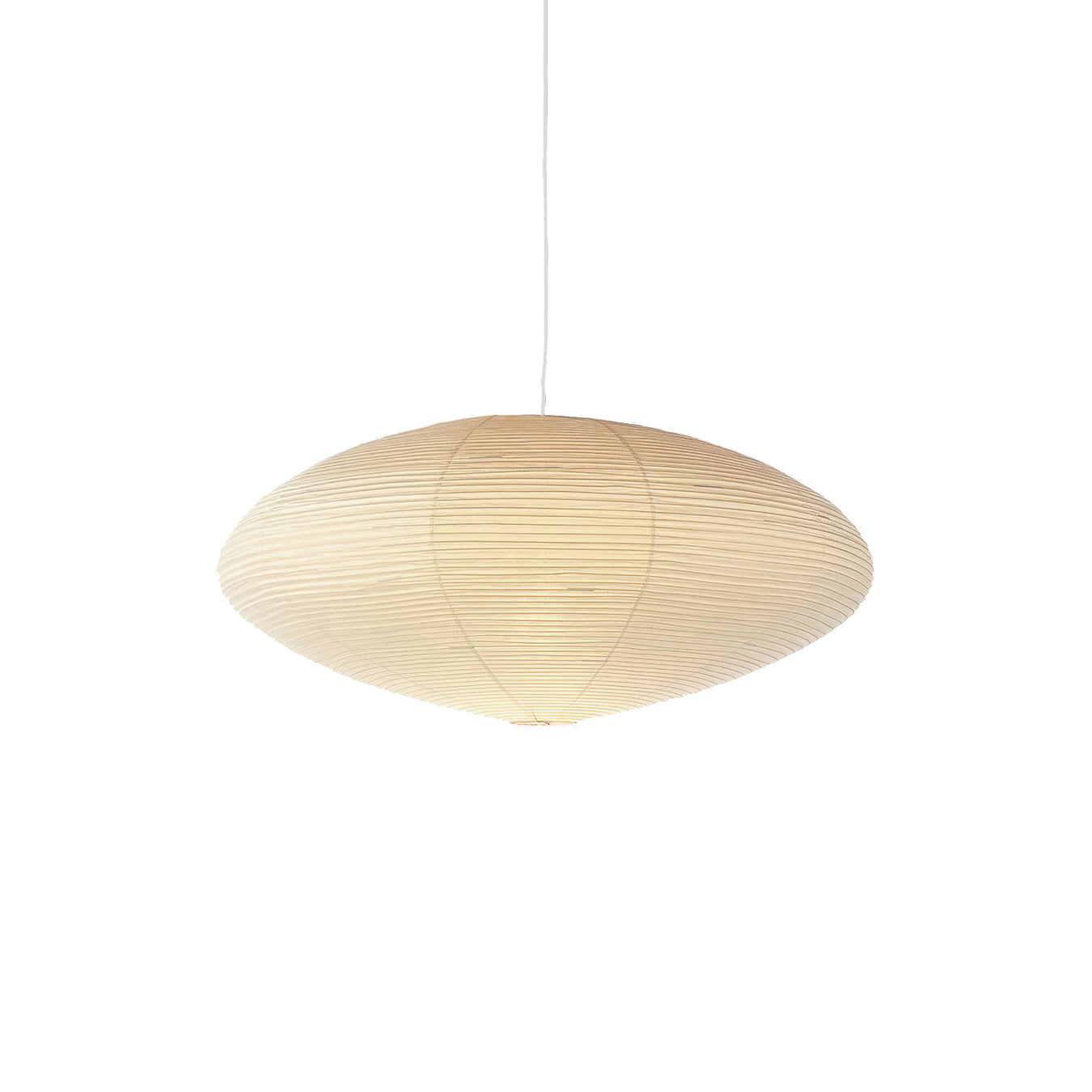 Suspension moderne Ove en papier Blanc et blanc câble