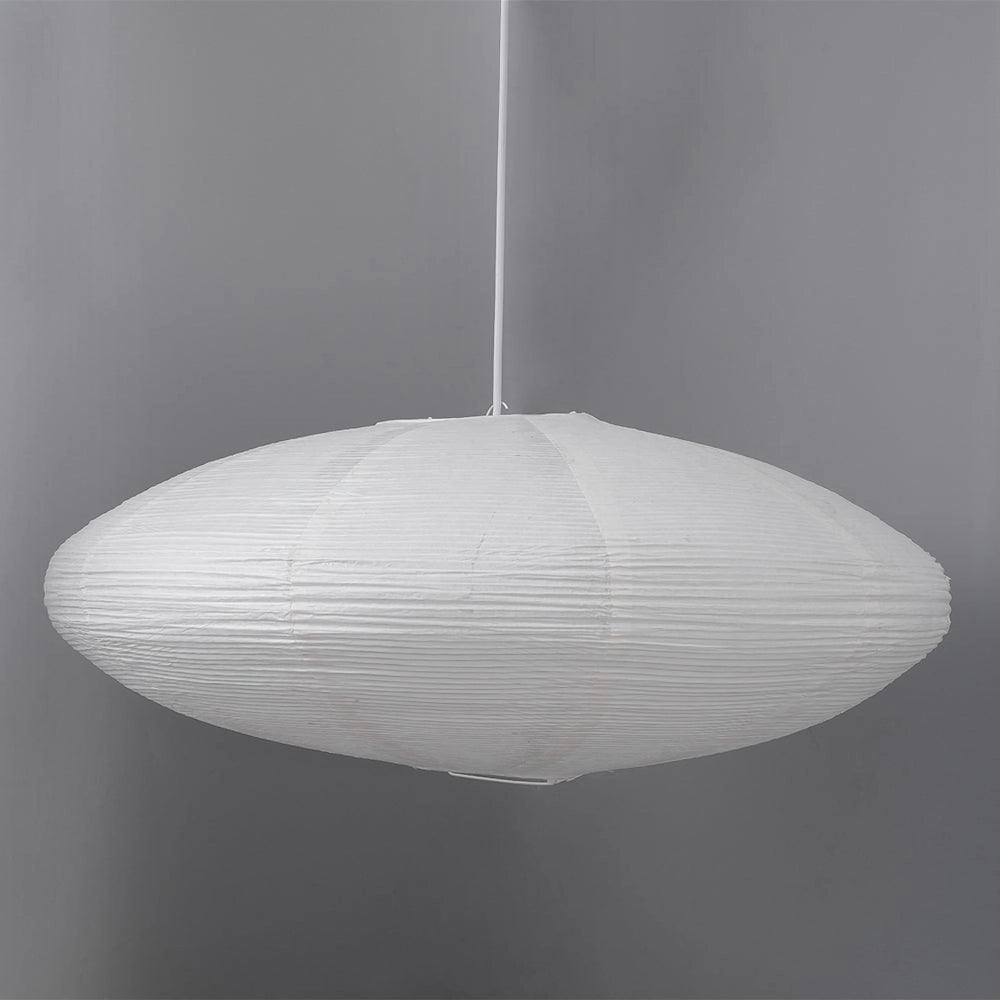 Suspension moderne Ove en papier Blanc et blanc câble