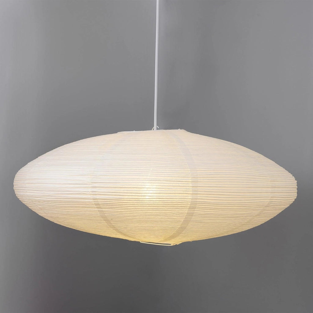 Suspension moderne Ove en papier Blanc et blanc câble