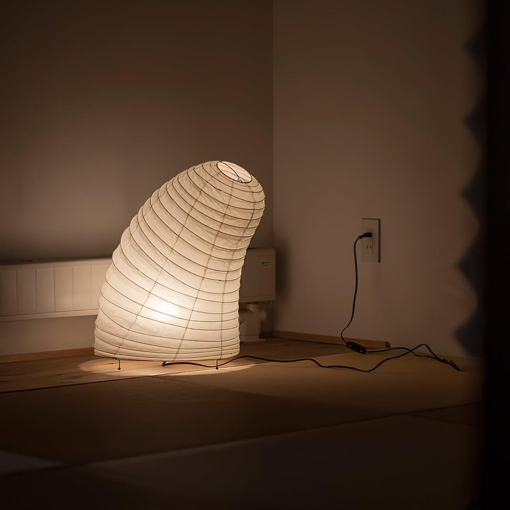 Lampe à poser moderne Fleming en papier Blanc